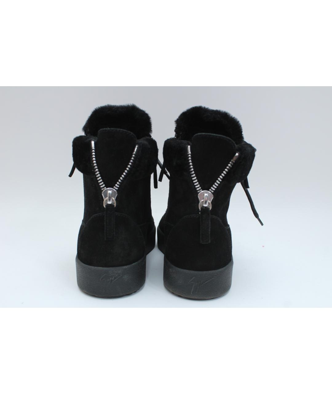 GIUSEPPE ZANOTTI DESIGN Черные замшевые высокие кроссовки / кеды, фото 6