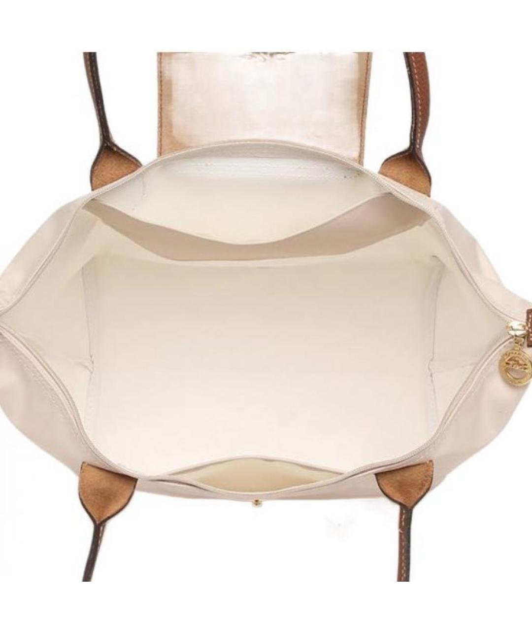 LONGCHAMP Бежевая синтетическая сумка через плечо, фото 4