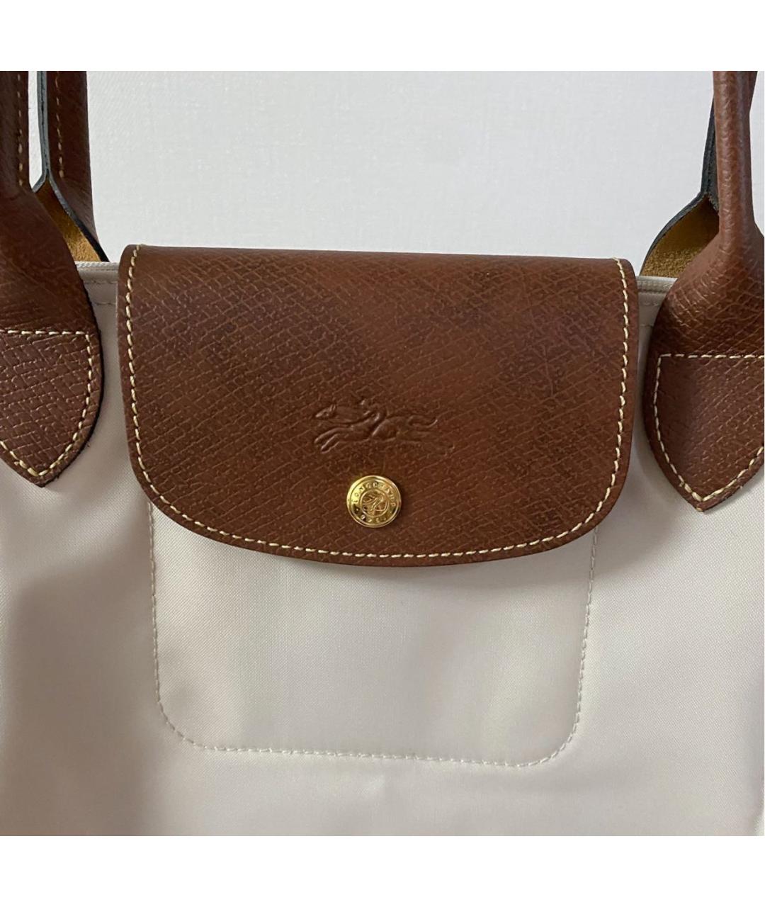 LONGCHAMP Бежевая синтетическая сумка через плечо, фото 7