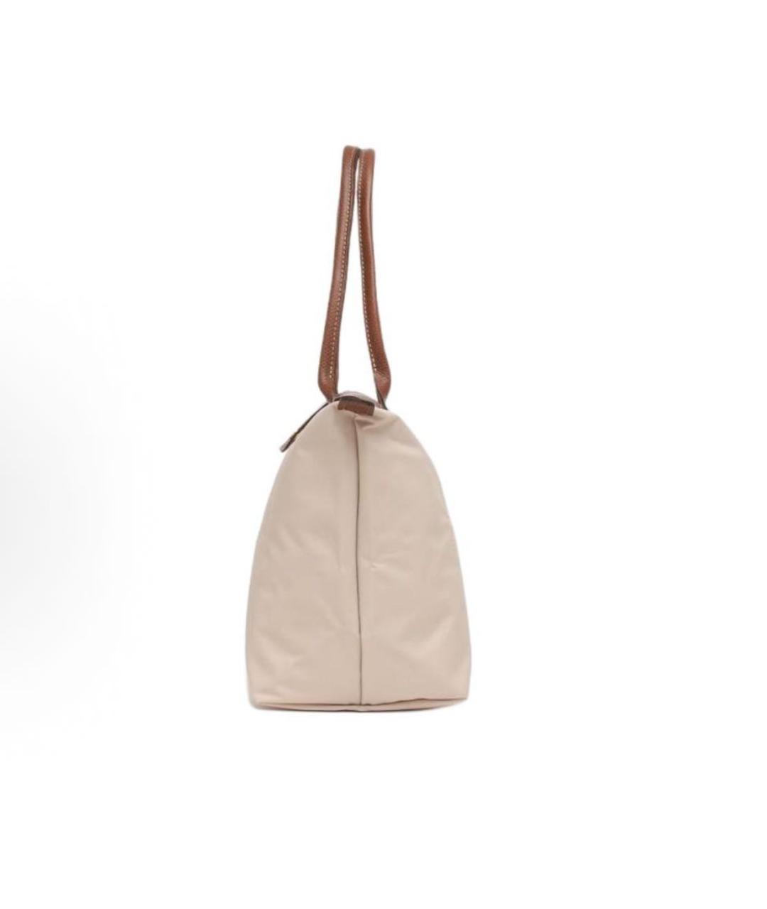 LONGCHAMP Бежевая синтетическая сумка через плечо, фото 3