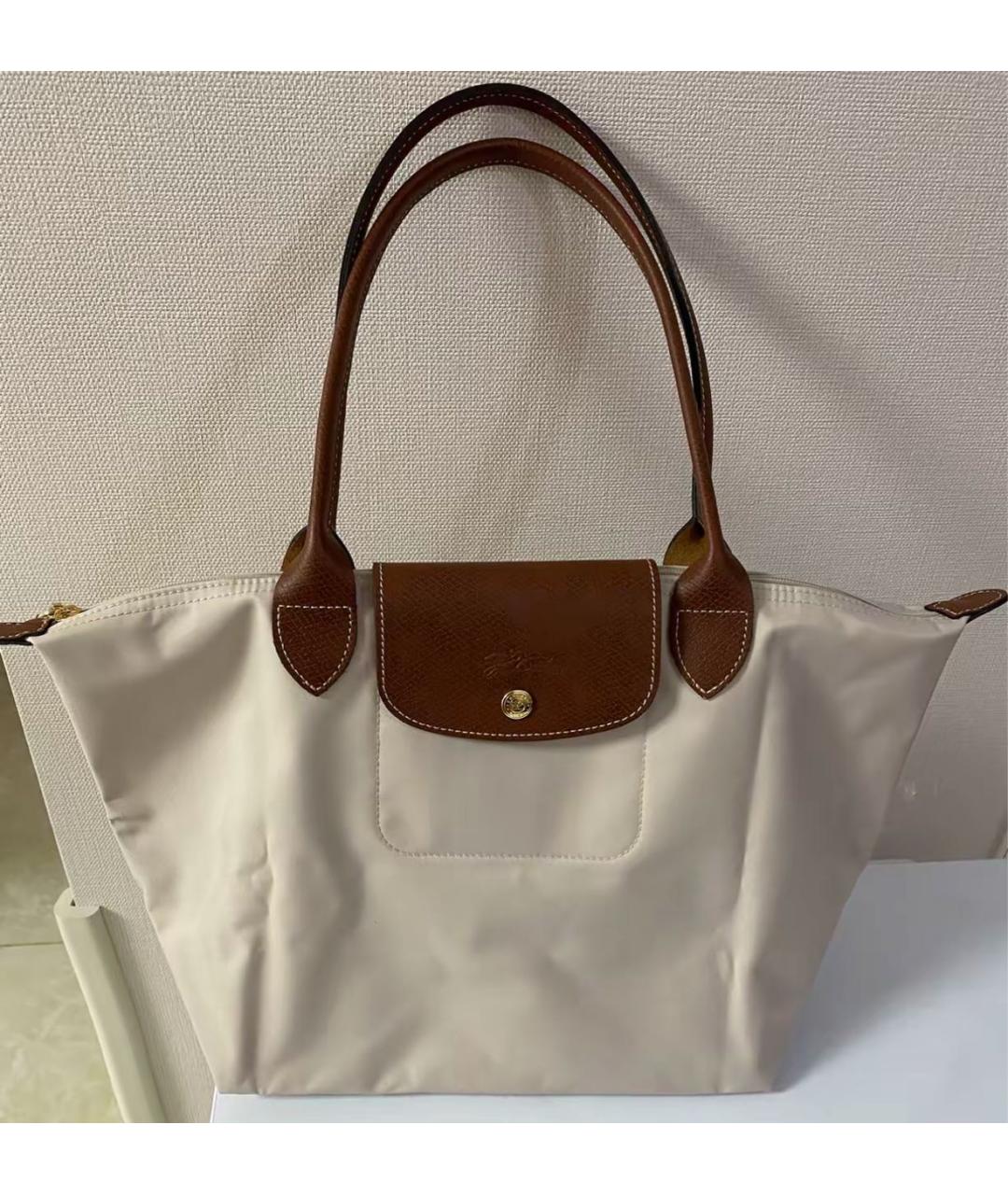 LONGCHAMP Бежевая синтетическая сумка через плечо, фото 6