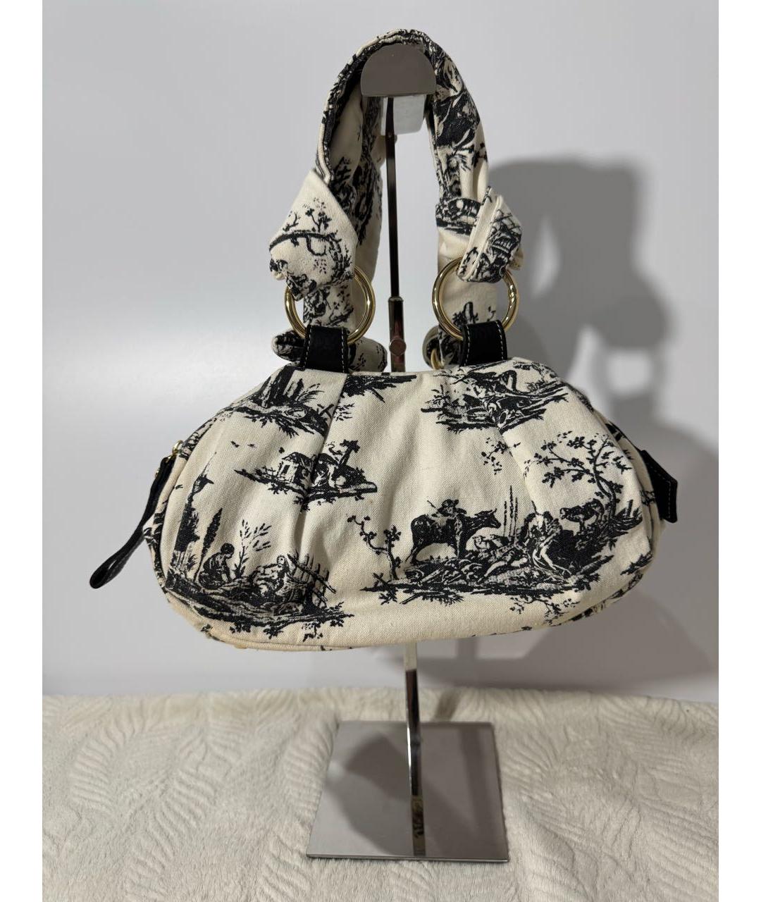 VIVIENNE WESTWOOD Белая хлопковая сумка с короткими ручками, фото 7