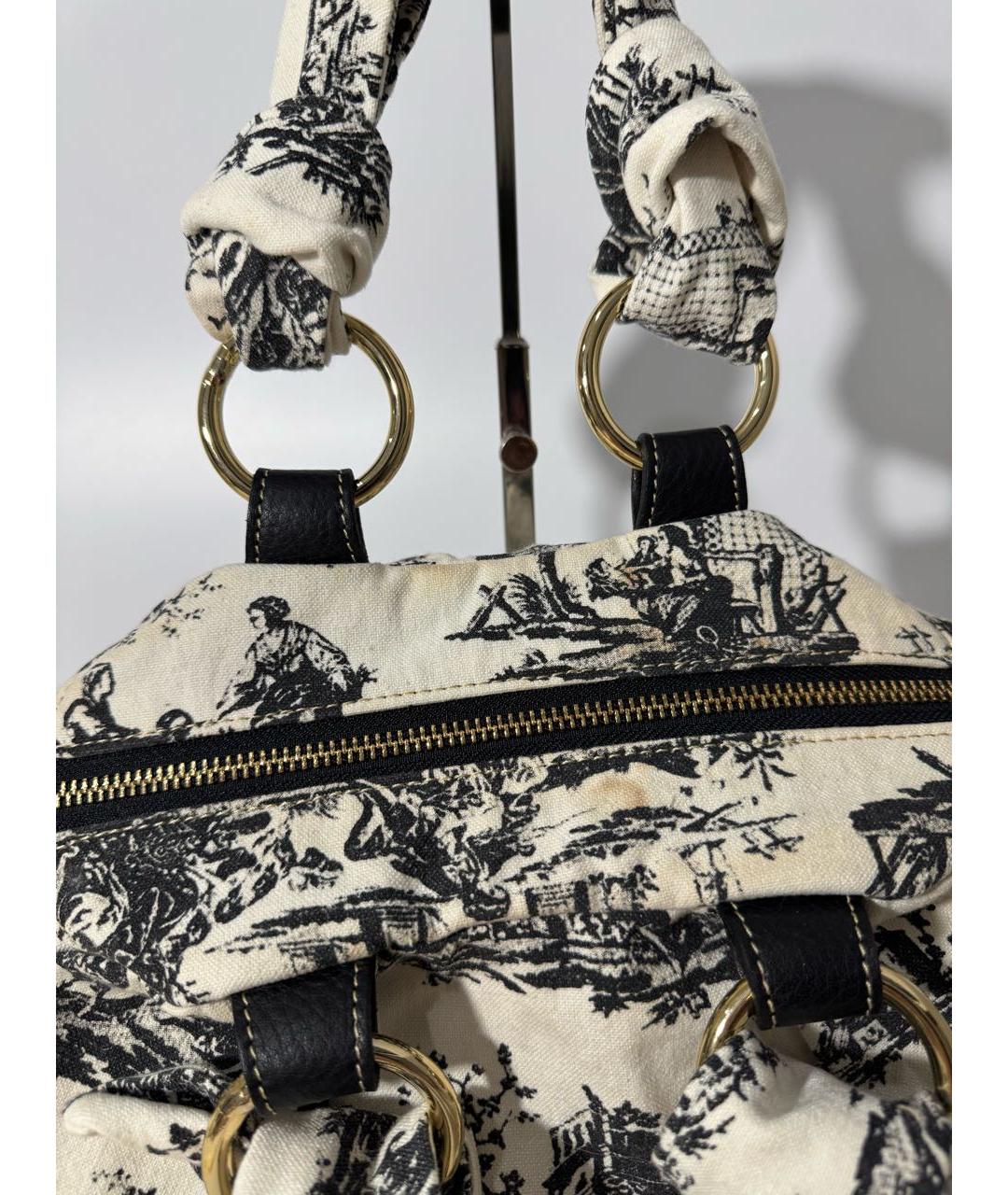 VIVIENNE WESTWOOD Белая хлопковая сумка с короткими ручками, фото 4