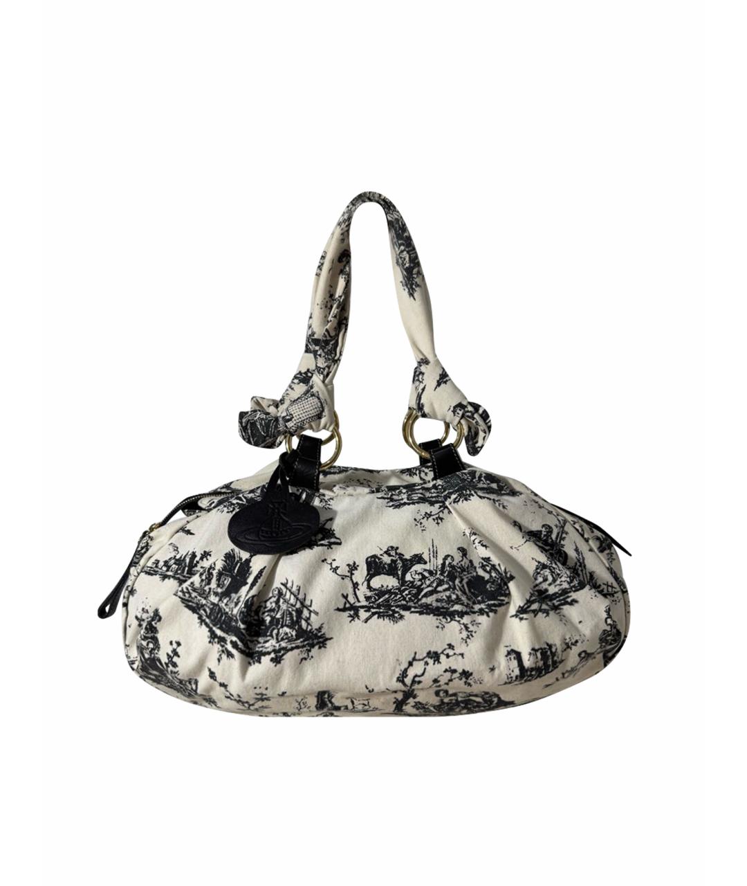 VIVIENNE WESTWOOD Белая хлопковая сумка с короткими ручками, фото 1