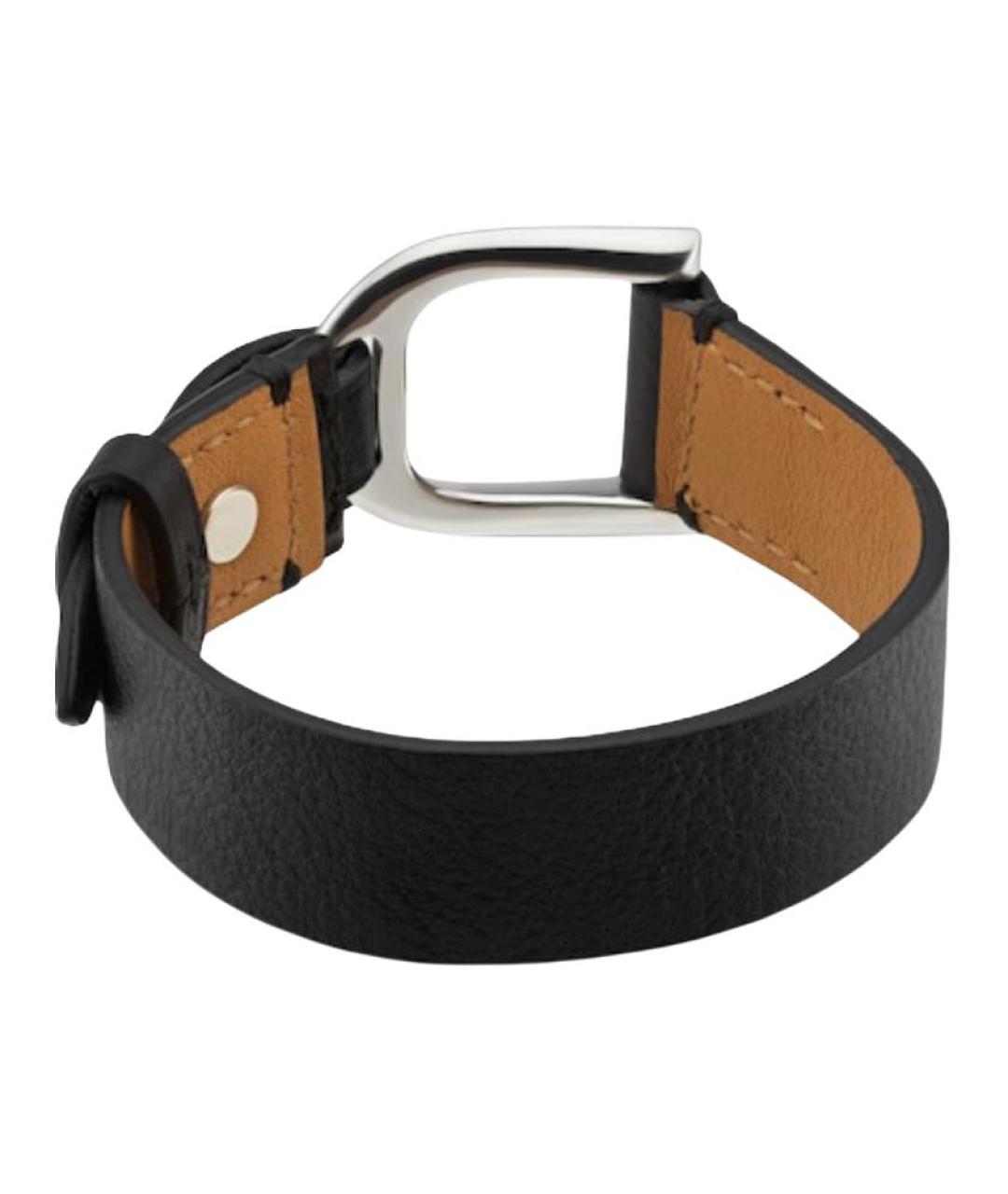 GUCCI Черный кожаный браслет, фото 2