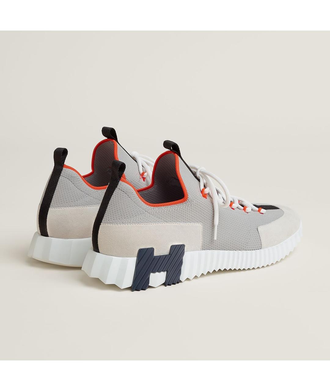 HERMES Серые текстильные низкие кроссовки / кеды, фото 3