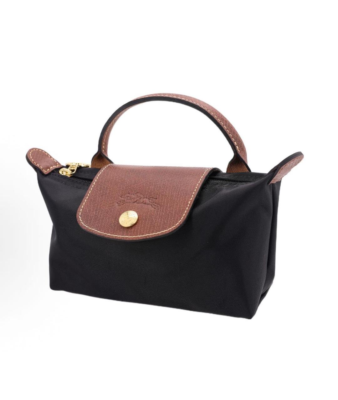 LONGCHAMP Черная синтетическая сумка с короткими ручками, фото 2