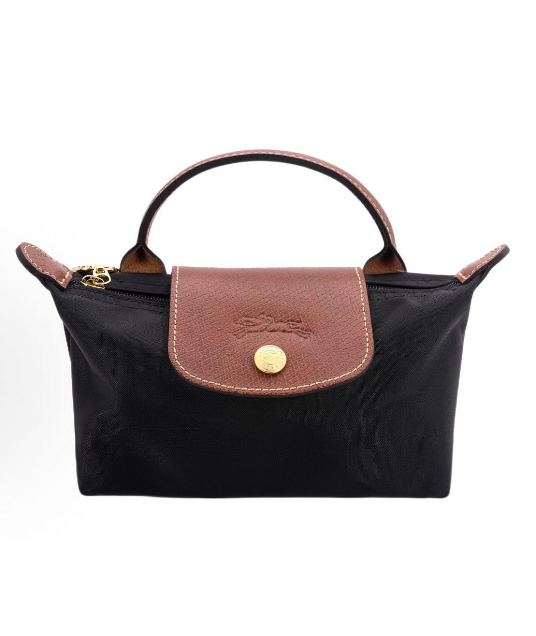 LONGCHAMP Черная синтетическая сумка с короткими ручками, фото 1