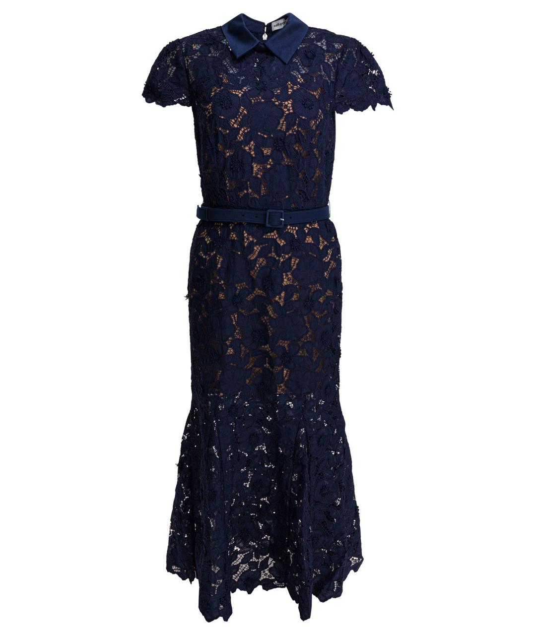 SELF-PORTRAIT Синее полиэстеровое платье, фото 1