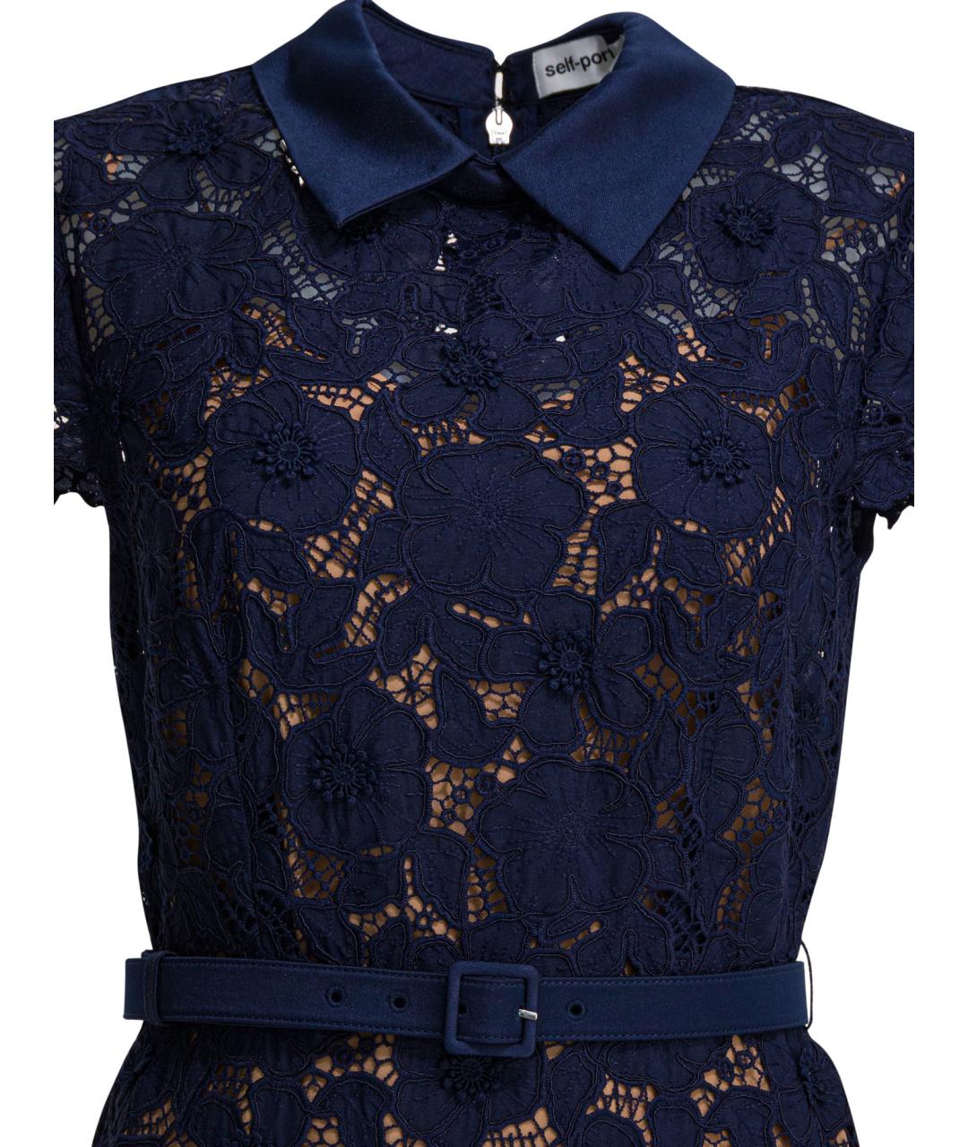 SELF-PORTRAIT Синее полиэстеровое платье, фото 2