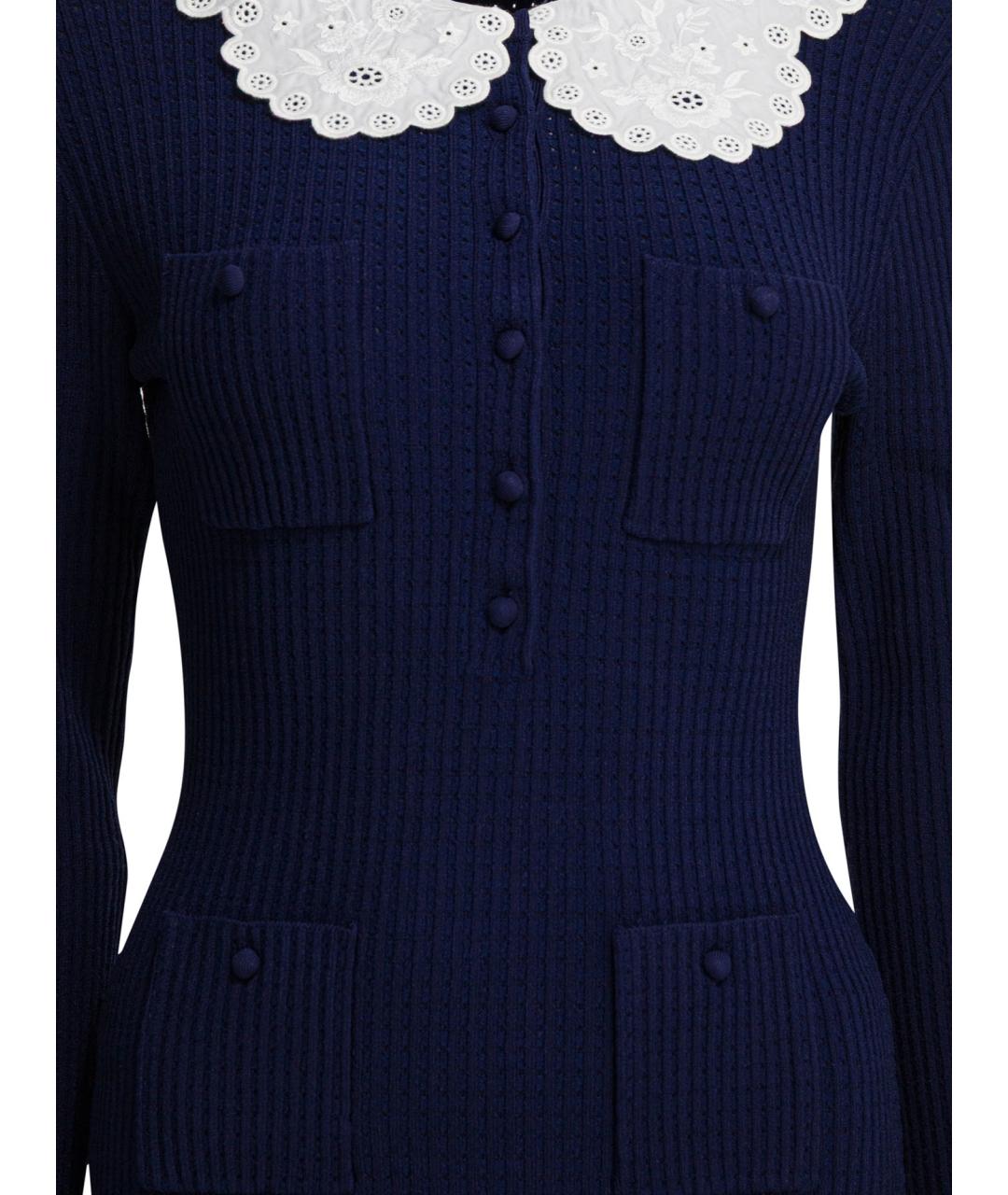 SELF-PORTRAIT Синее повседневное платье, фото 3