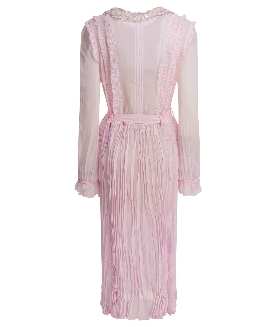 SELF-PORTRAIT Розовое вискозное платье, фото 2