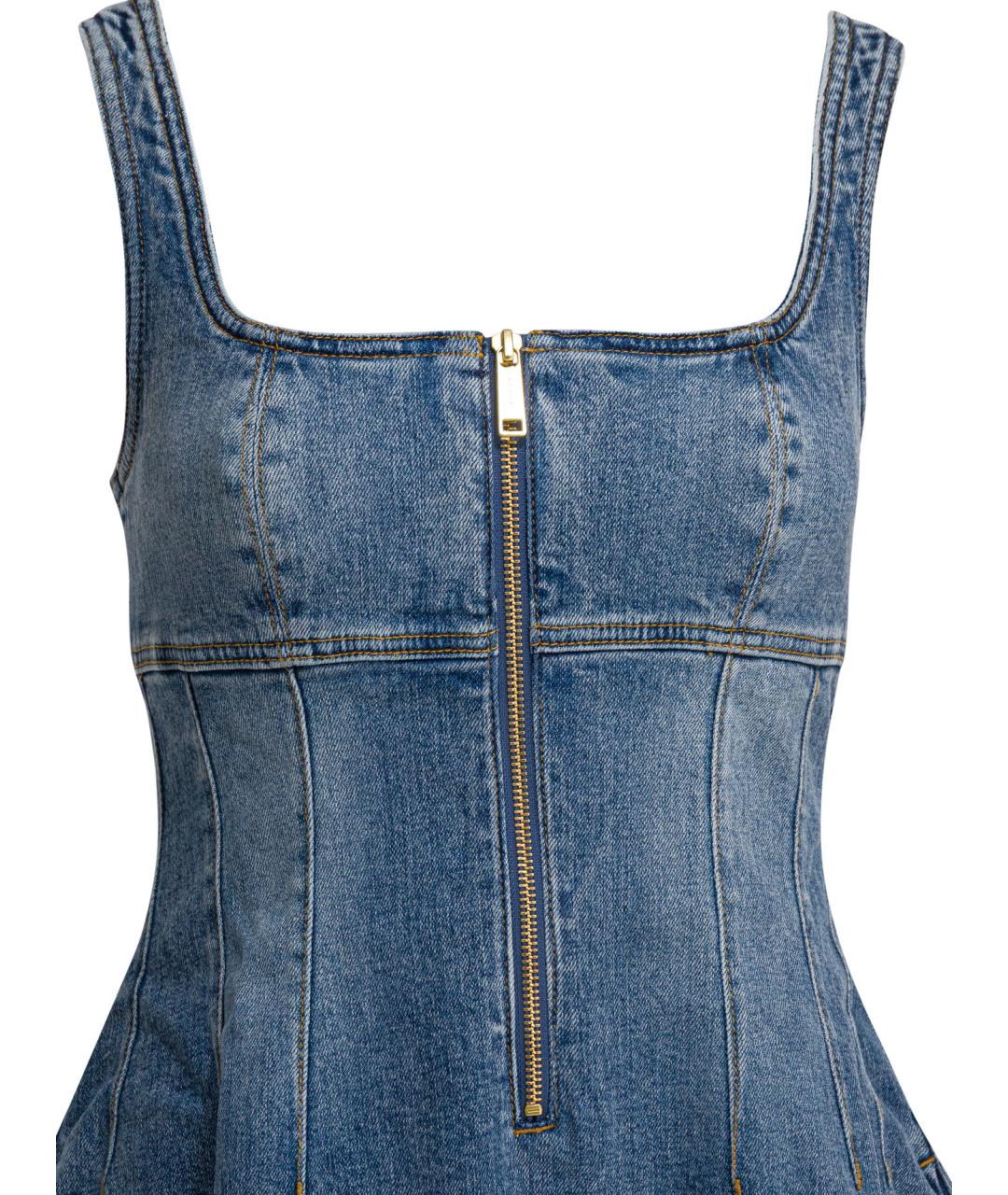 SELF-PORTRAIT Синее хлопковое повседневное платье, фото 3