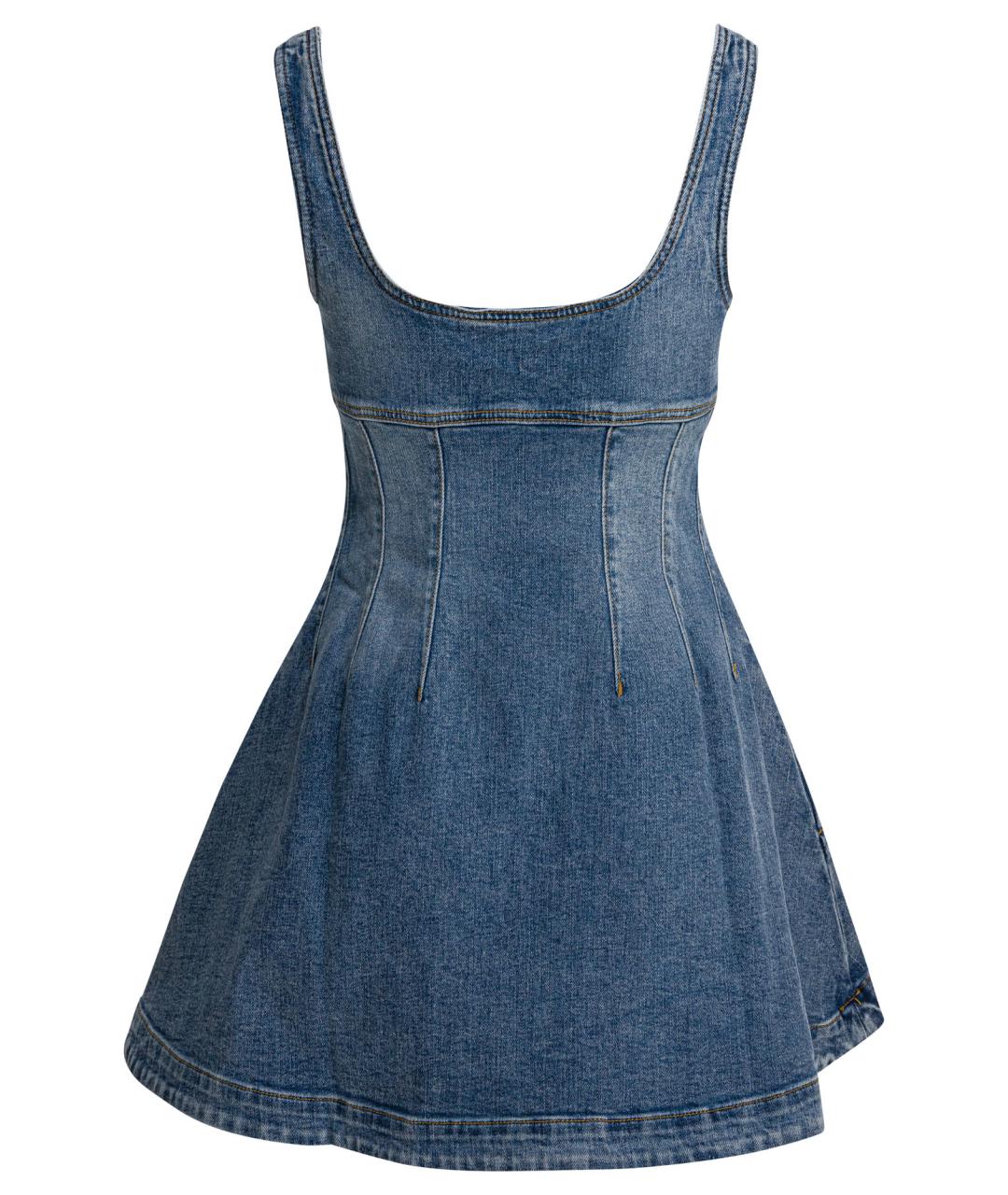 SELF-PORTRAIT Синее хлопковое повседневное платье, фото 2