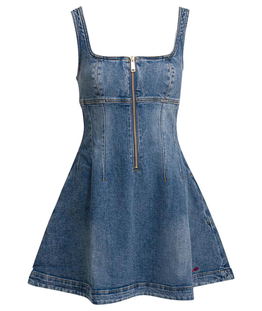 SELF-PORTRAIT Синее хлопковое повседневное платье, фото 1