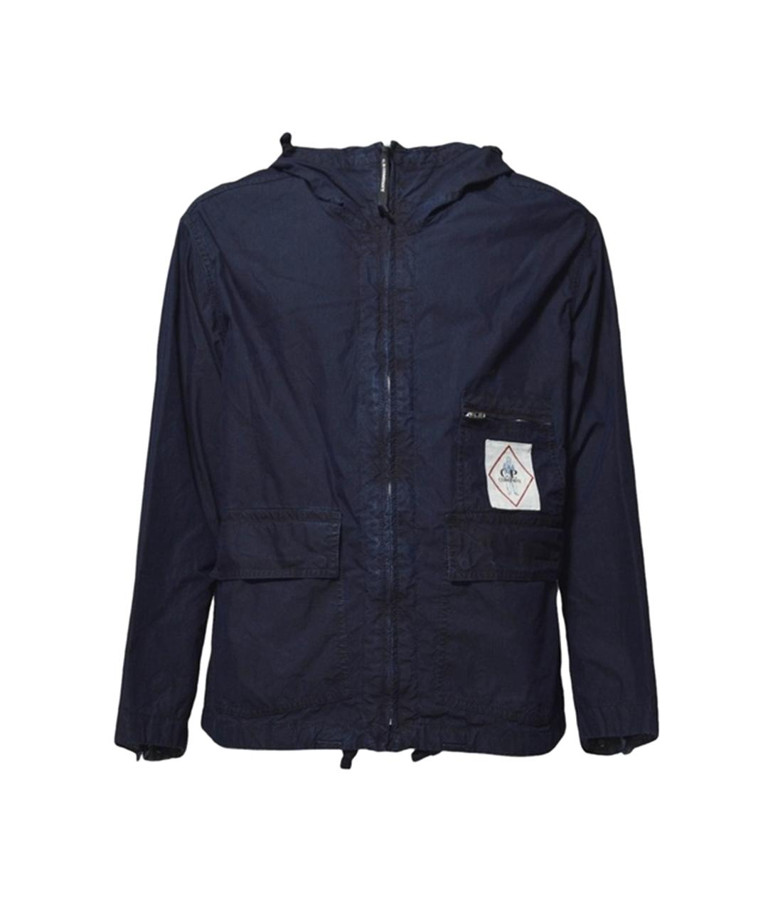 CP COMPANY Темно-синяя хлопко-эластановая куртка, фото 1