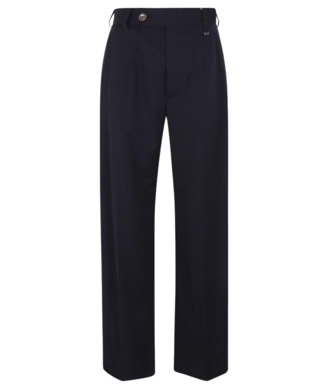 VIVIENNE WESTWOOD Темно-синие шерстяные прямые брюки, фото 1