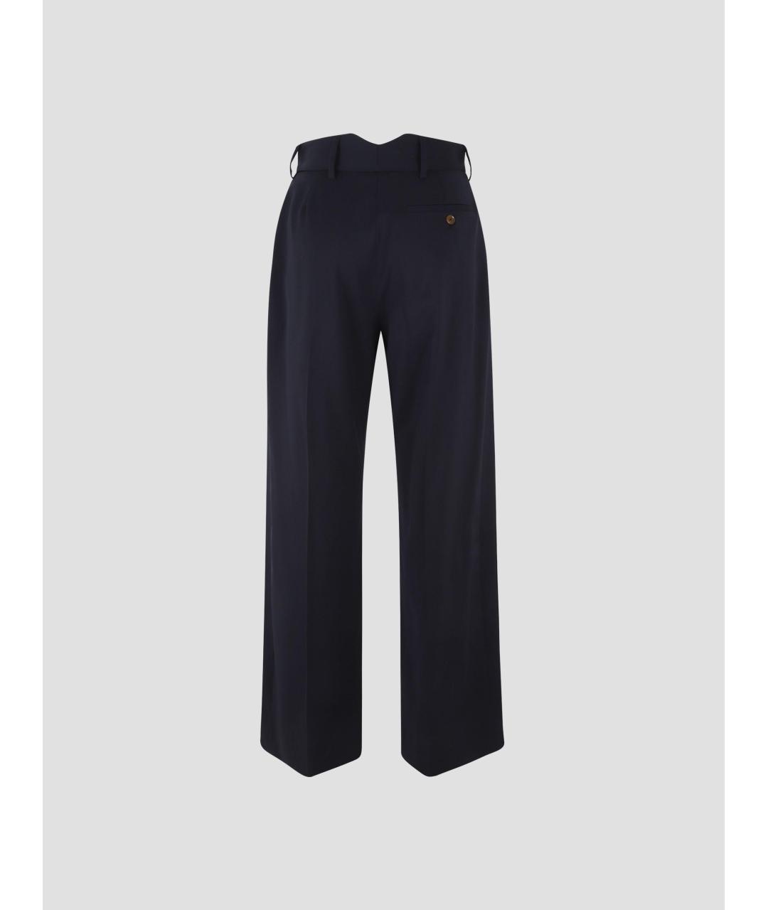 VIVIENNE WESTWOOD Темно-синие шерстяные прямые брюки, фото 2
