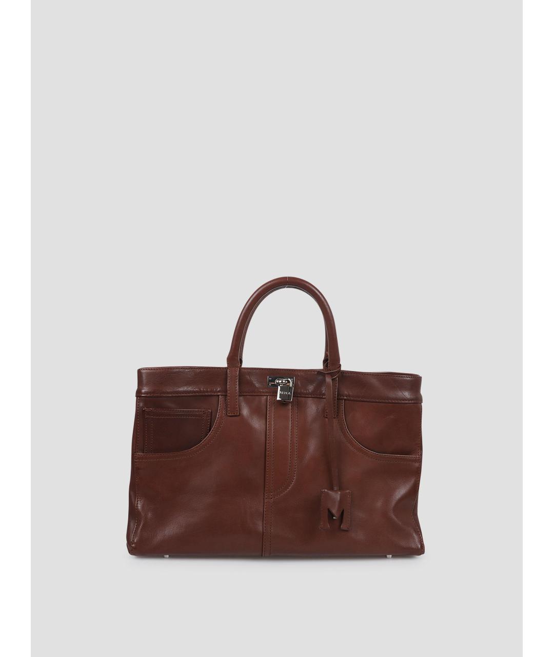 MEDEA Коричневая кожаная сумка тоут, фото 4