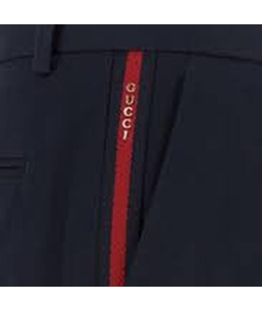 GUCCI Темно-синие хлопковые повседневные брюки, фото 2