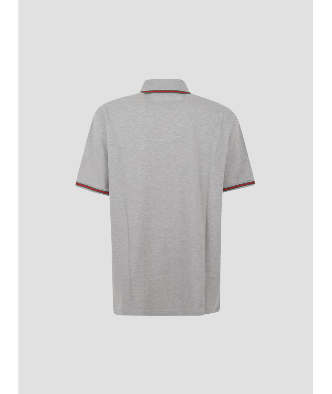 GUCCI Серое вискозное поло с коротким рукавом, фото 2