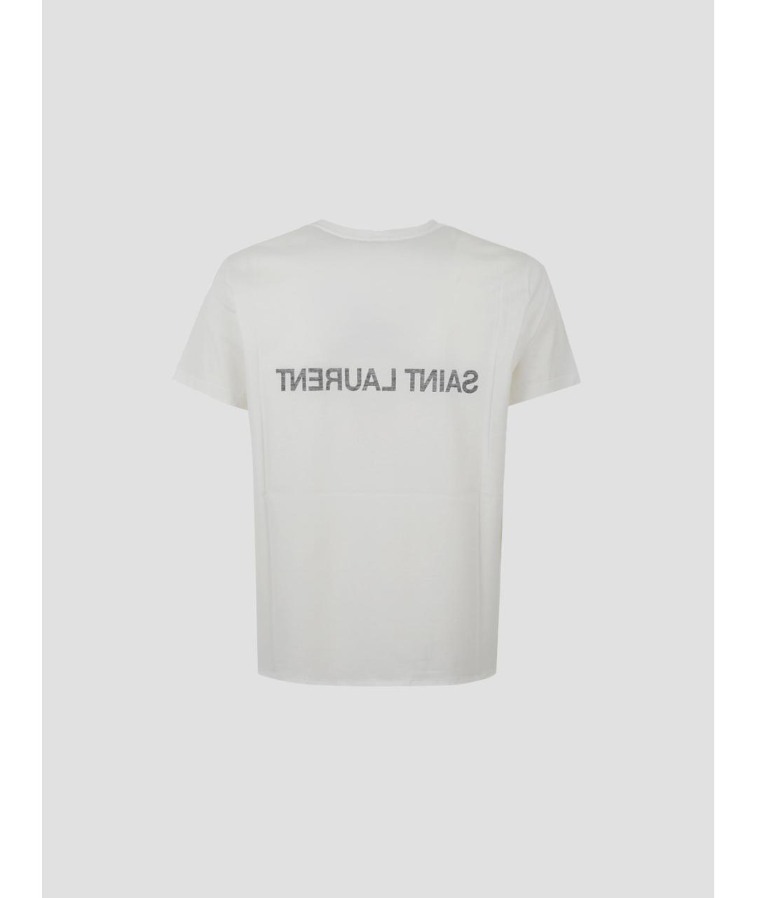 SAINT LAURENT Белая хлопковая футболка, фото 2