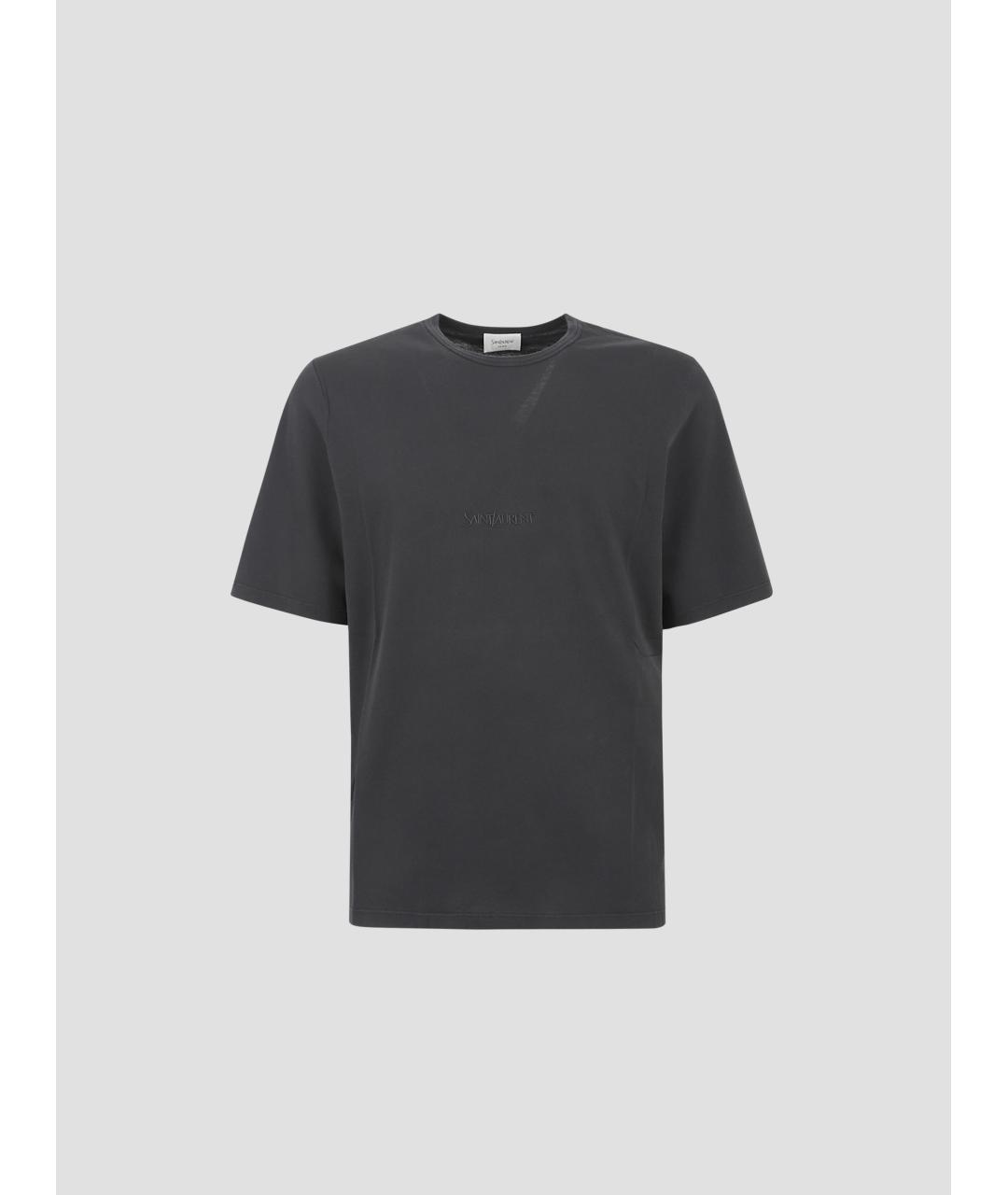 SAINT LAURENT Черная вискозная футболка, фото 4