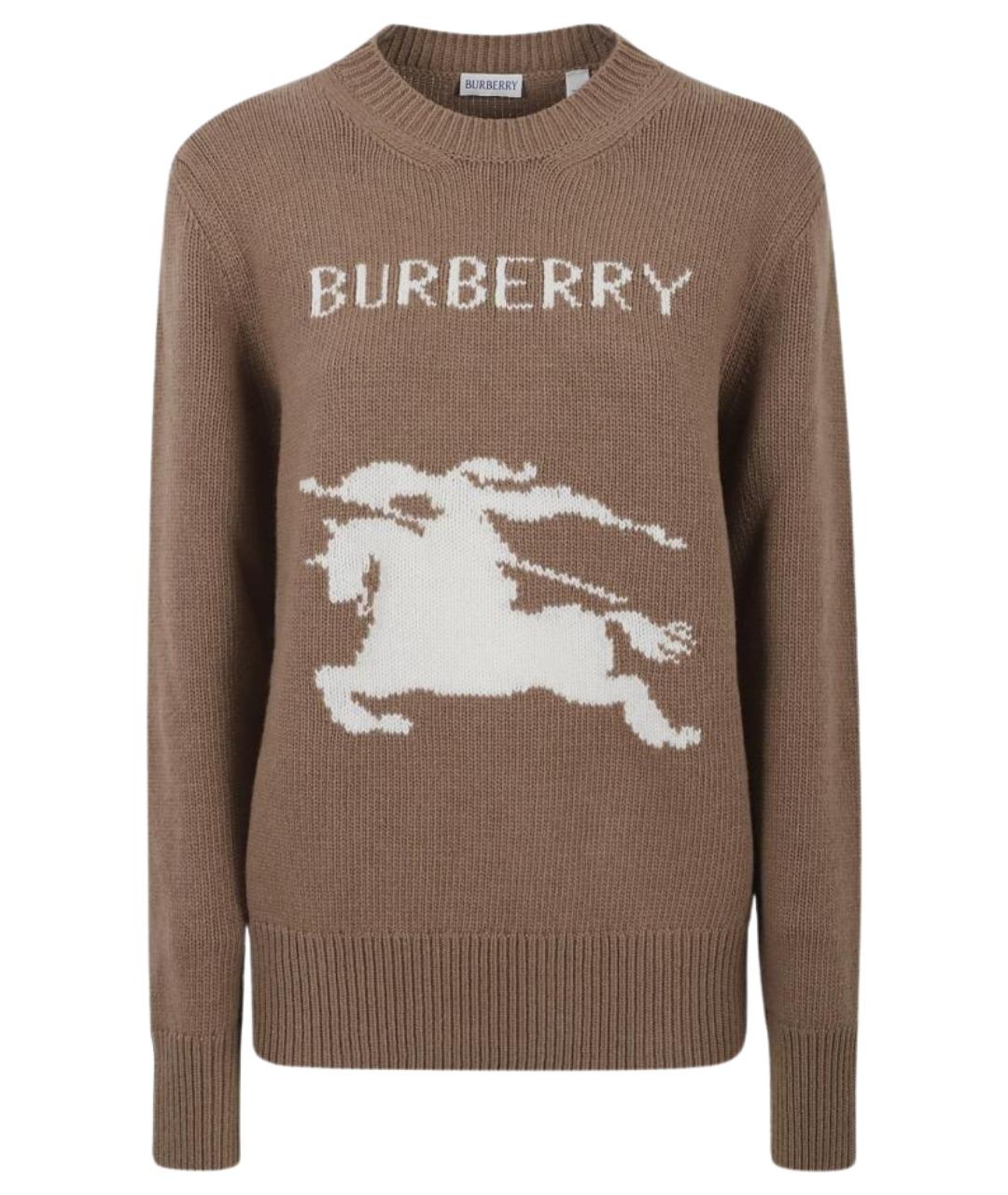 BURBERRY Коричневый шерстяной джемпер / свитер, фото 1