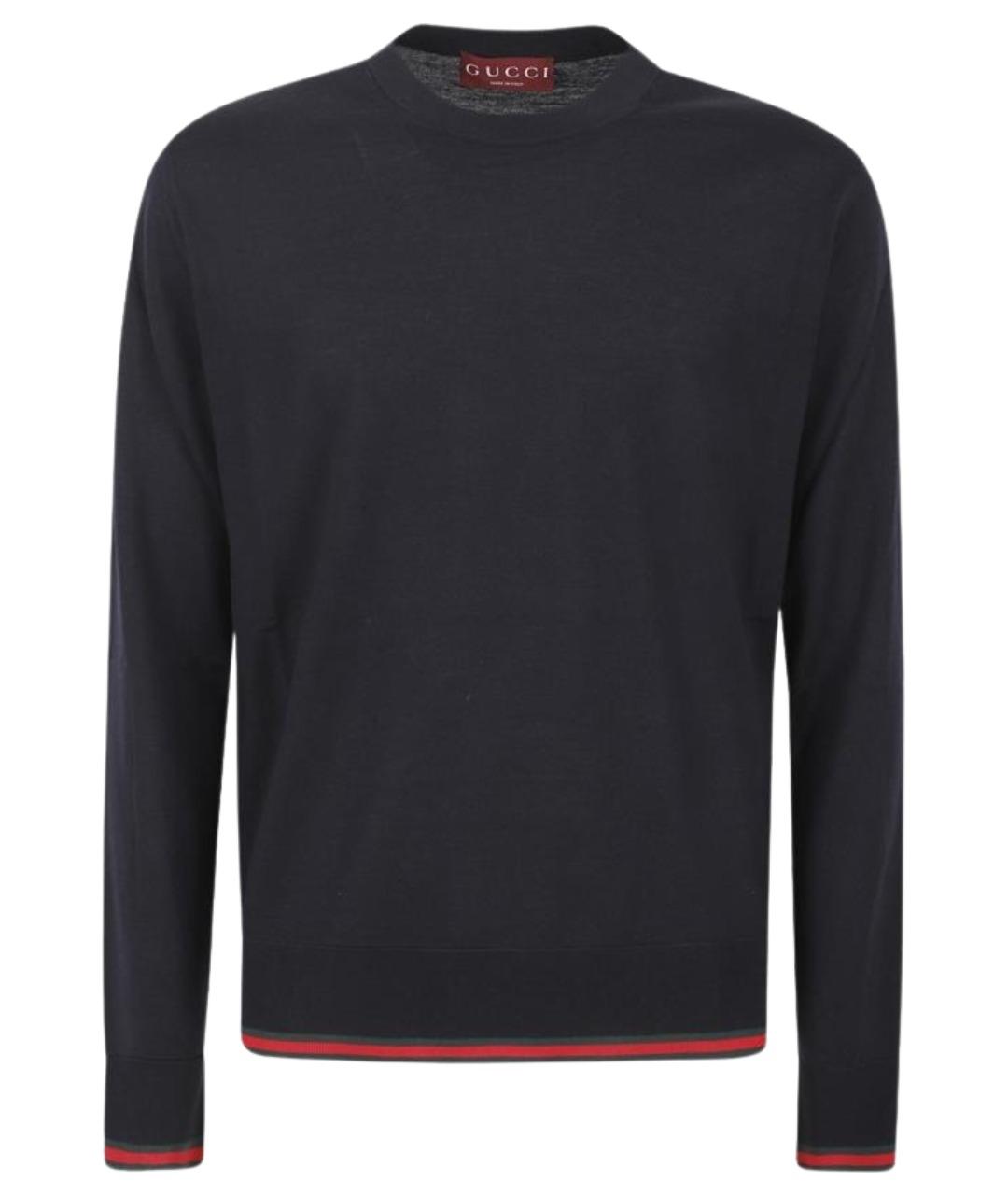 GUCCI Темно-синий шерстяной джемпер / свитер, фото 1