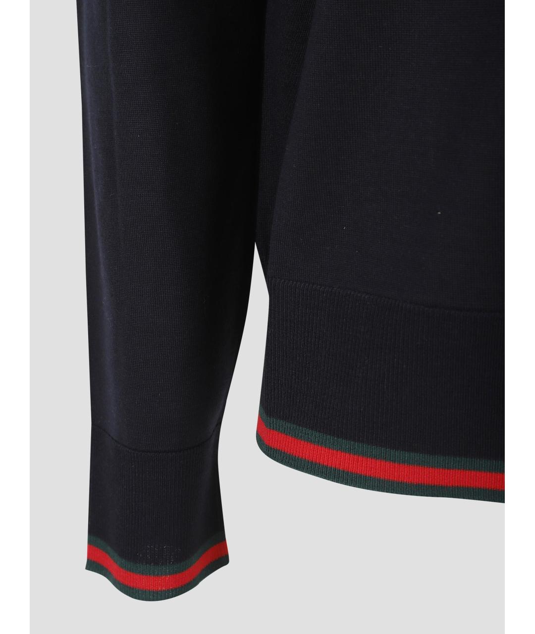 GUCCI Темно-синий шерстяной джемпер / свитер, фото 3