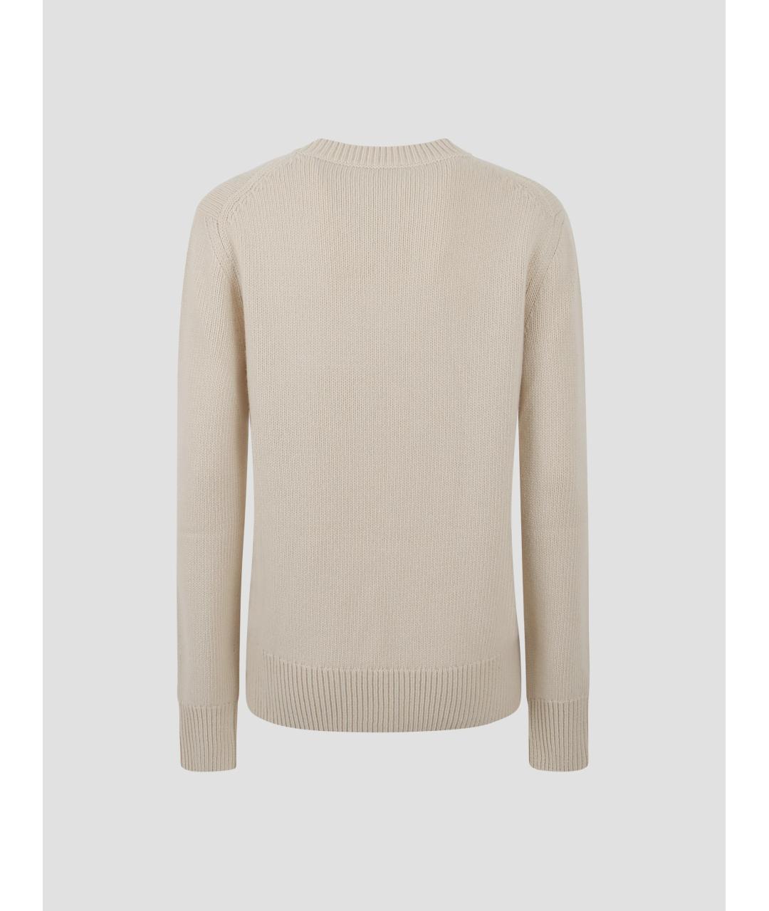 BURBERRY Бежевый шерстяной джемпер / свитер, фото 2