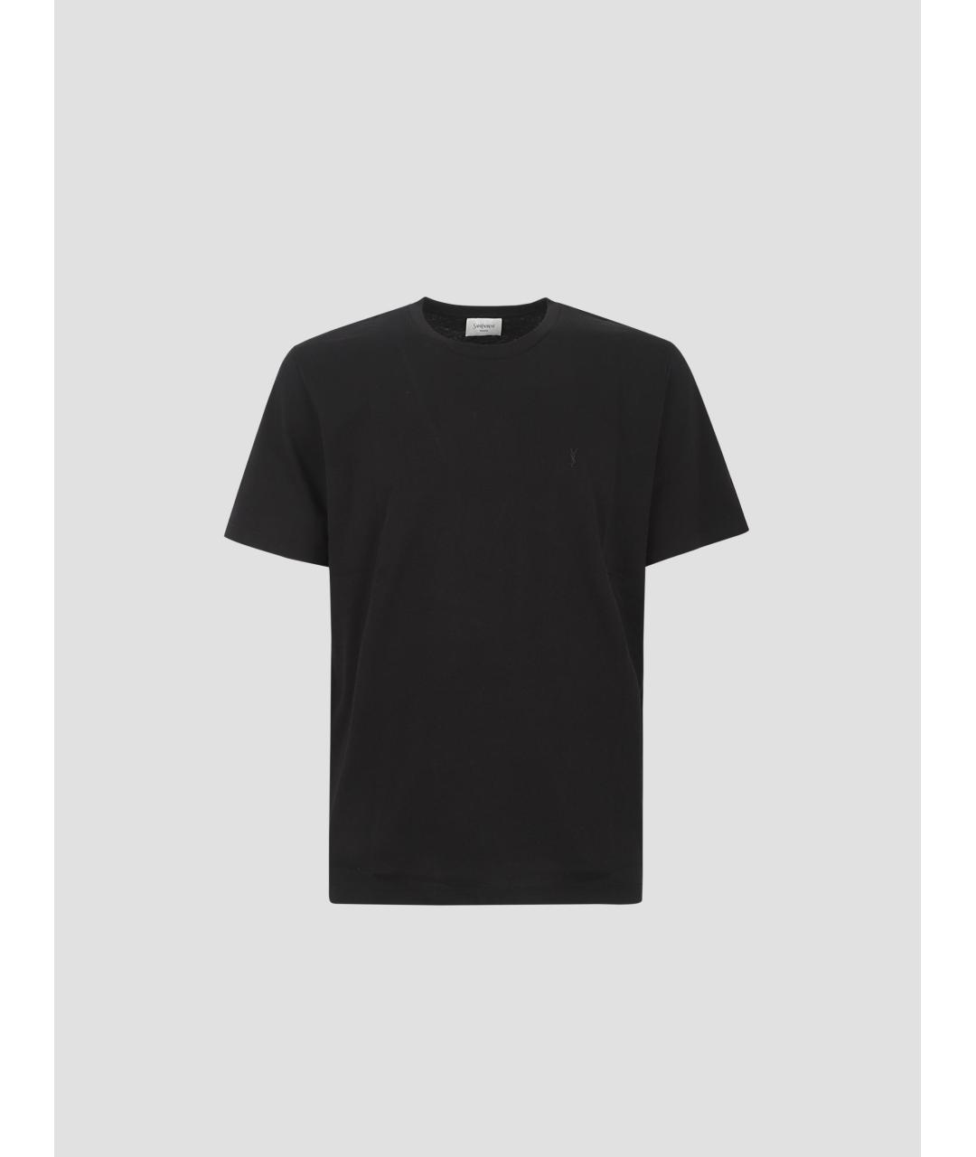 SAINT LAURENT Черная вискозная футболка, фото 4