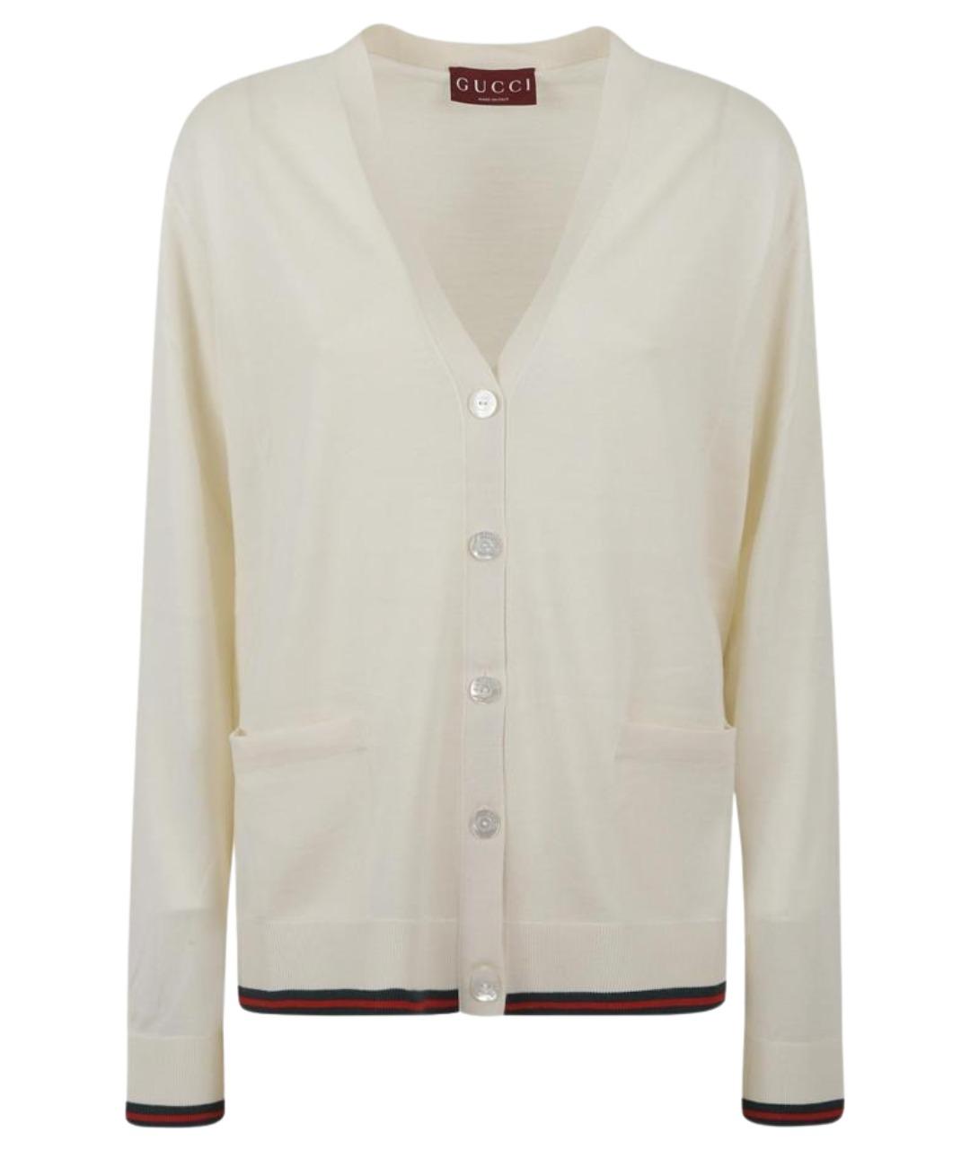 GUCCI Белый кашемировый кардиган, фото 1