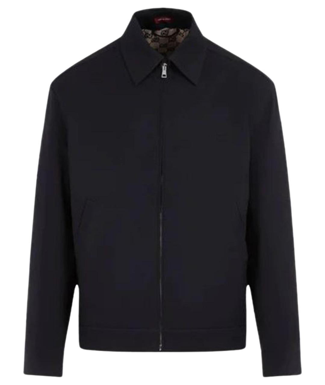 GUCCI Темно-синяя хлопковая куртка, фото 1