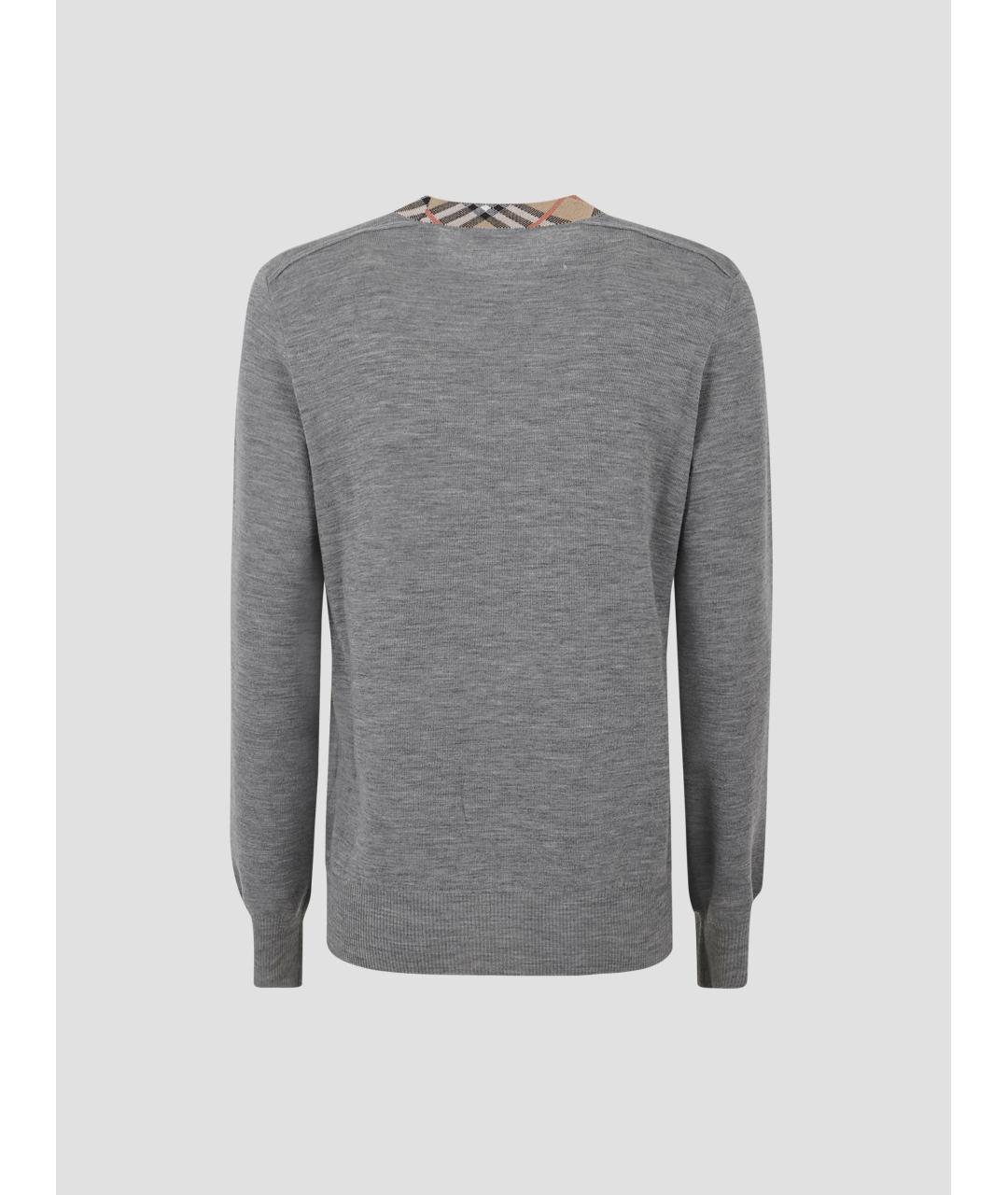 BURBERRY Серый шерстяной джемпер / свитер, фото 2