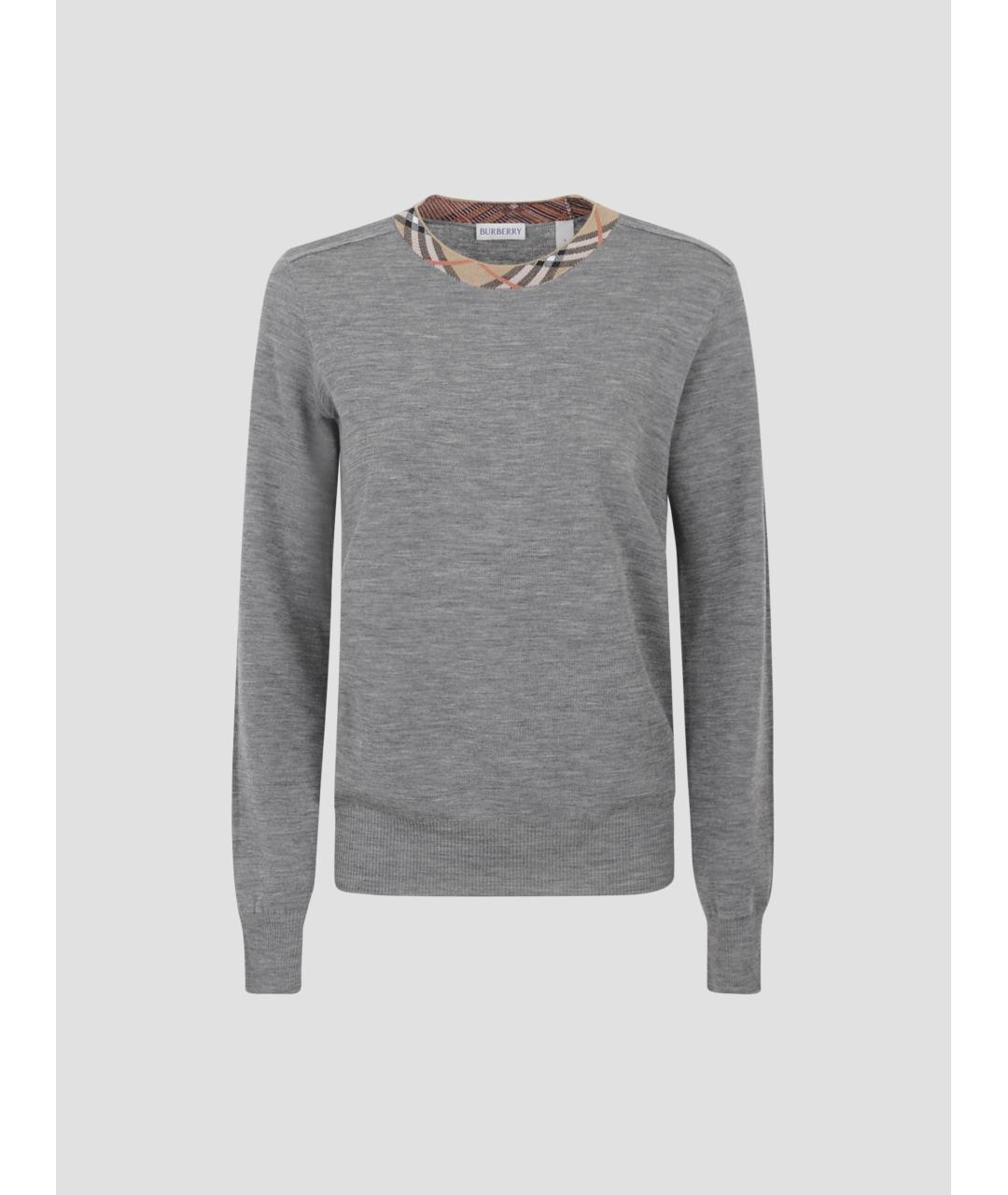 BURBERRY Серый шерстяной джемпер / свитер, фото 4