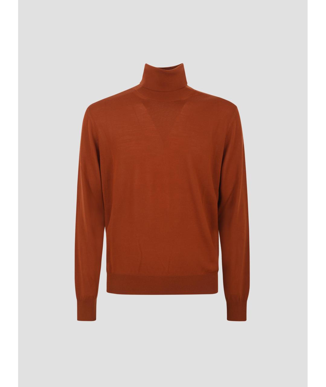 SAINT LAURENT Оранжевая шерстяная водолазка, фото 4
