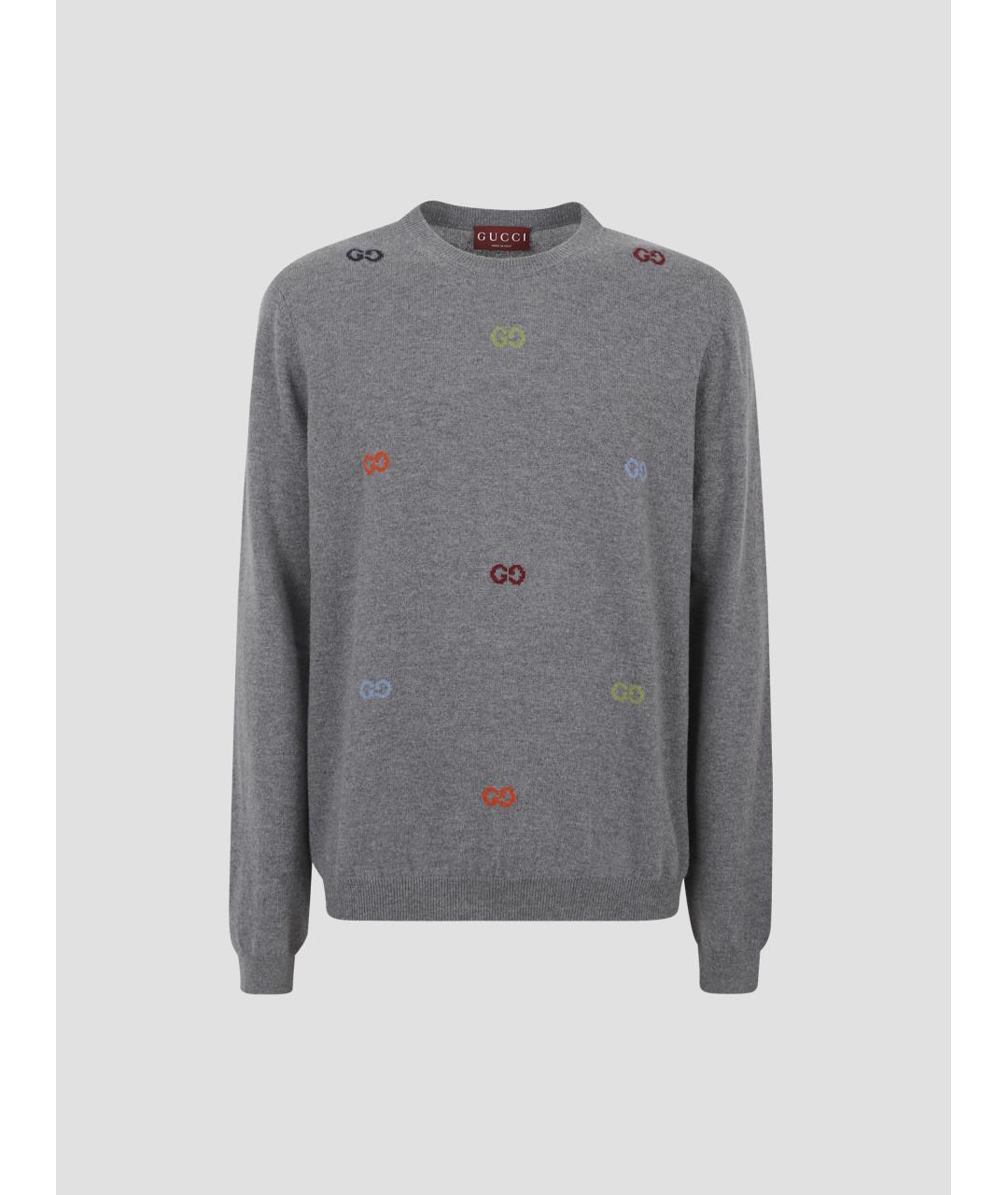 GUCCI Серый кашемировый джемпер / свитер, фото 4