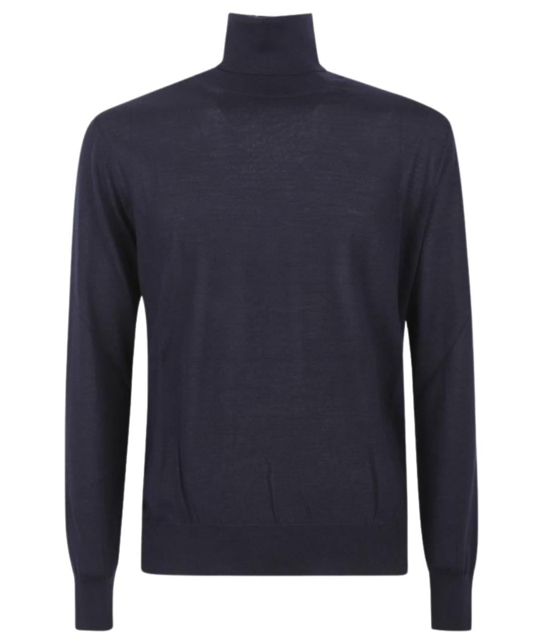 SAINT LAURENT Темно-синяя шерстяная водолазка, фото 1