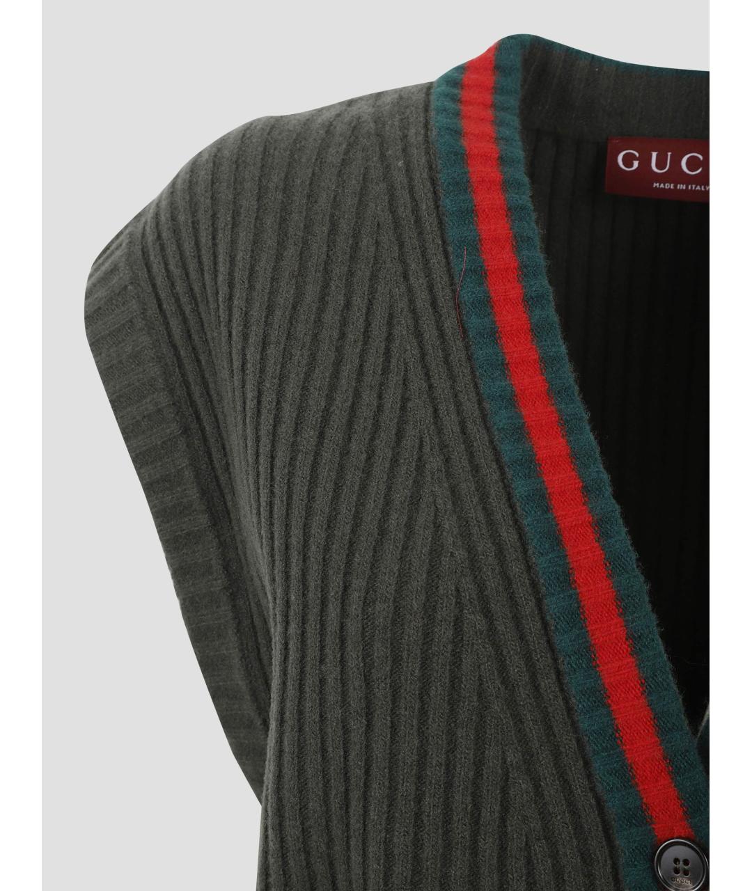 GUCCI Зеленая шерстяная жилетка, фото 3