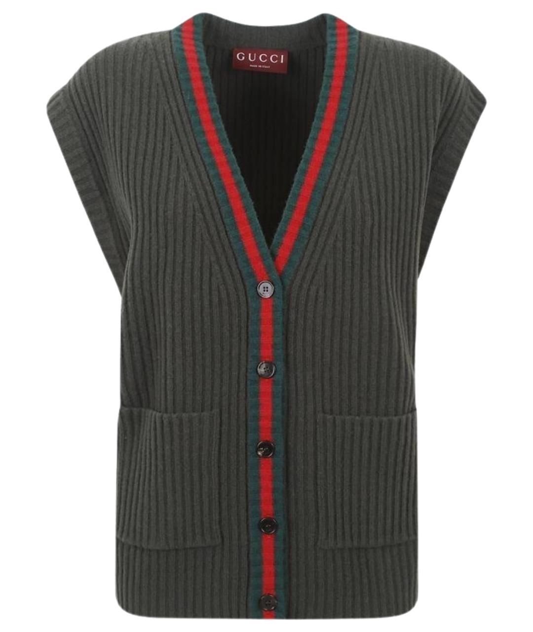 GUCCI Зеленая шерстяная жилетка, фото 1