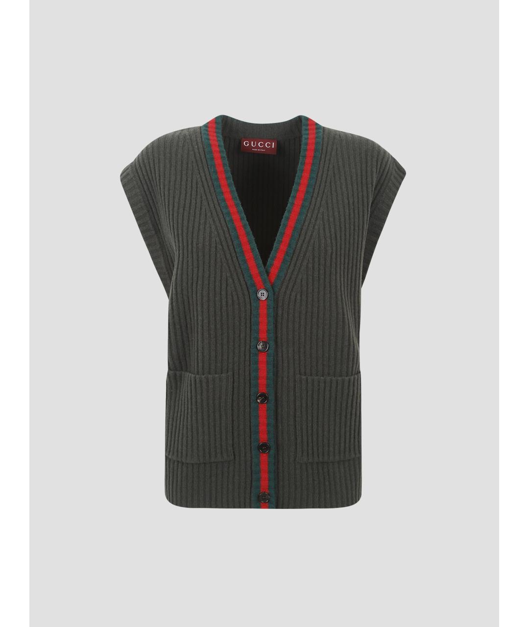 GUCCI Зеленая шерстяная жилетка, фото 4