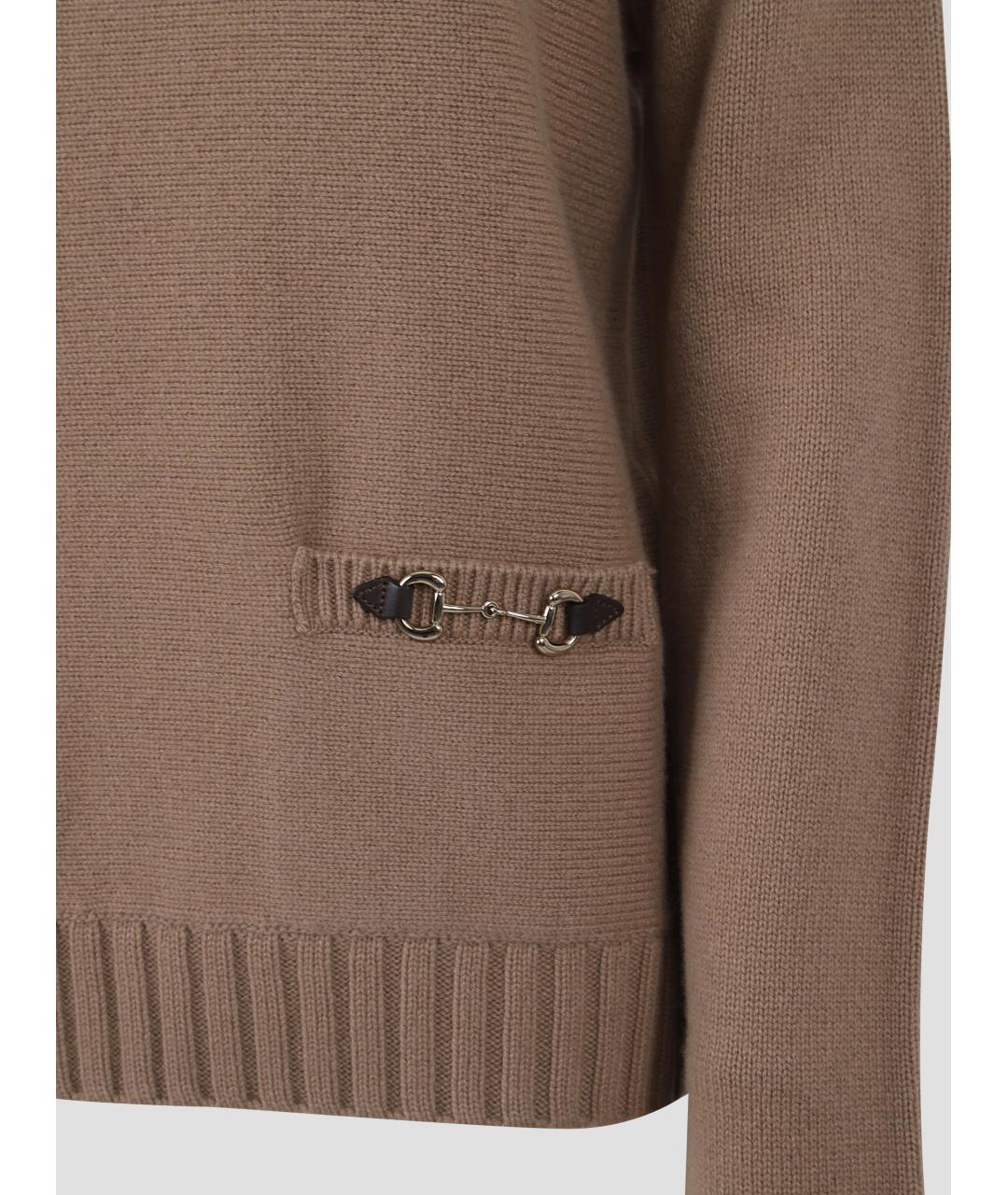 GUCCI Бежевый шерстяной джемпер / свитер, фото 3