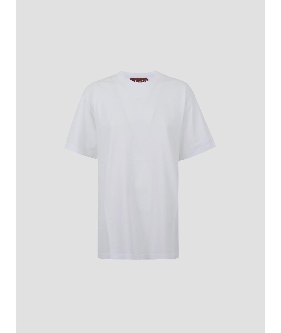 GUCCI Белая хлопковая футболка, фото 4