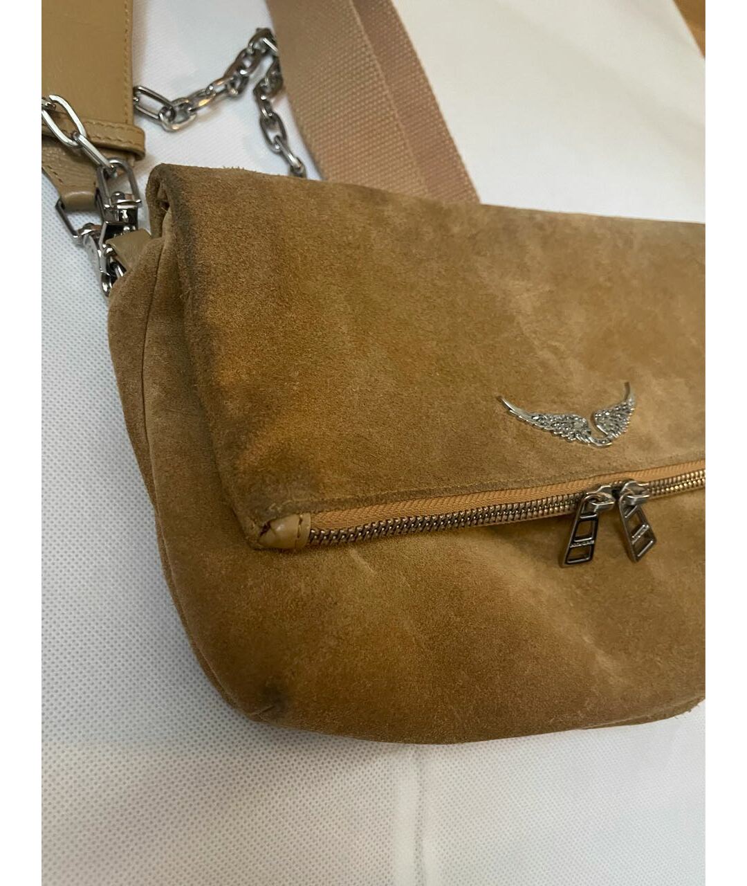ZADIG & VOLTAIRE Коричневая замшевая сумка тоут, фото 3