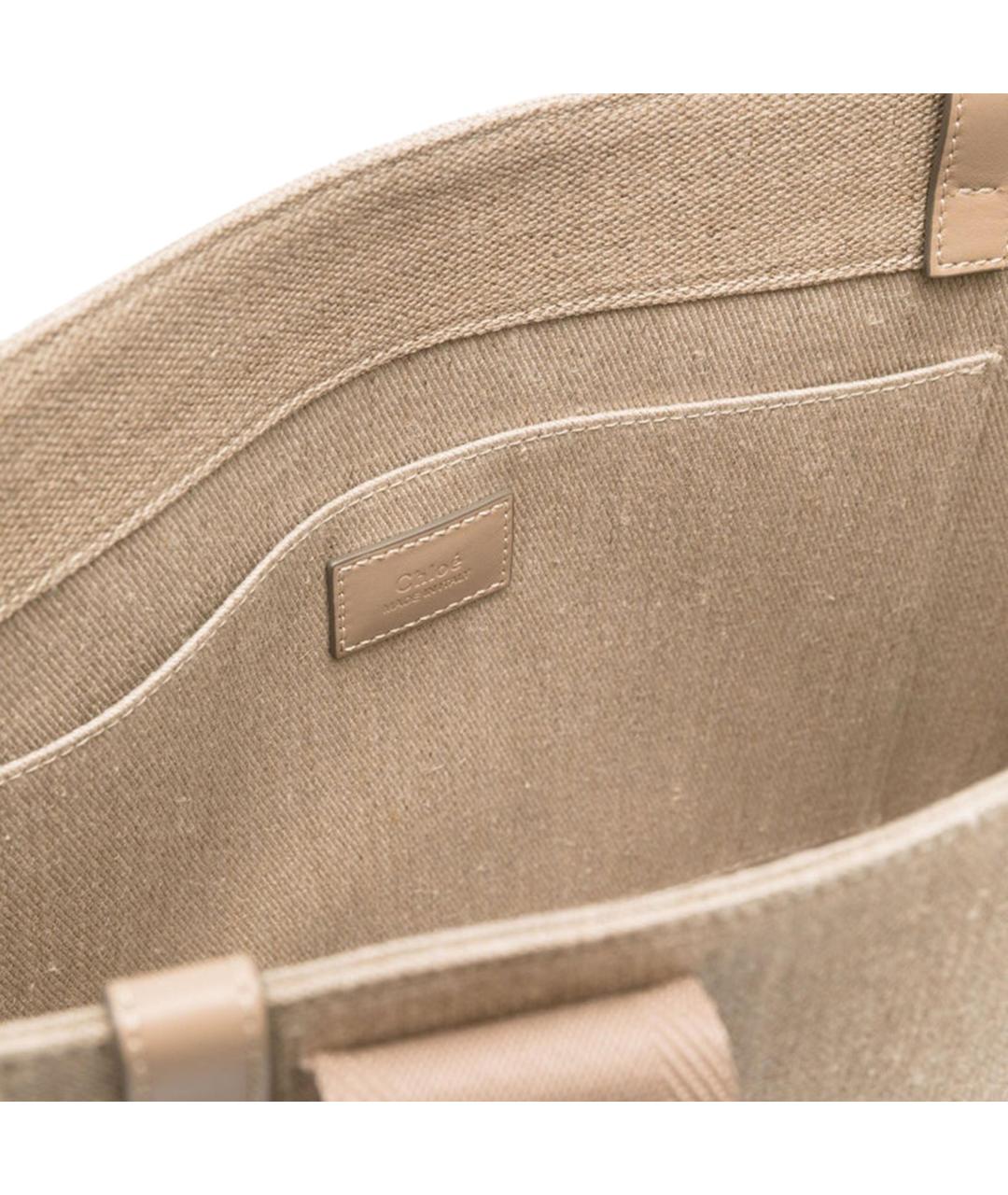 CHLOE Бежевая тканевая сумка тоут, фото 3