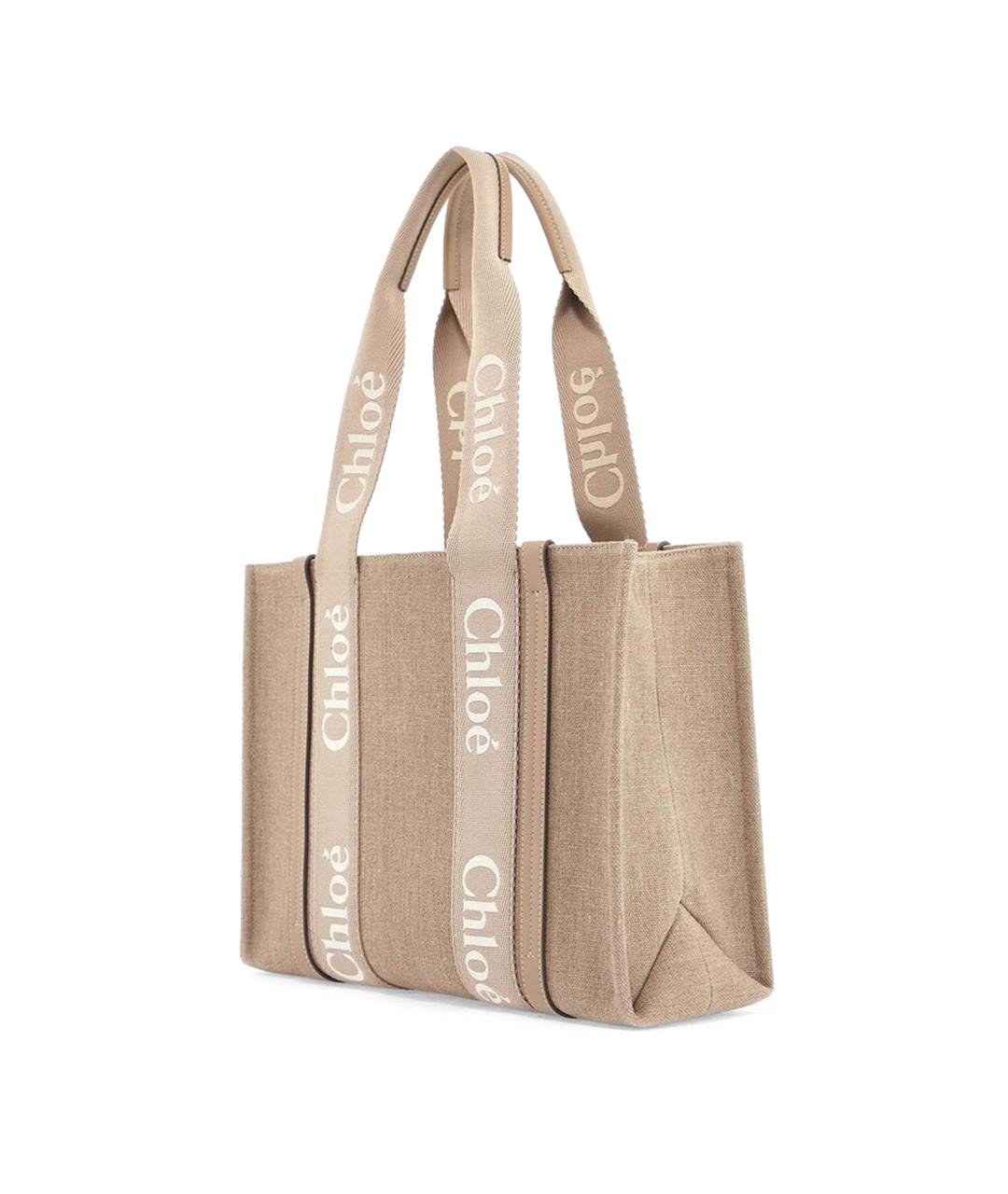 CHLOE Бежевая тканевая сумка тоут, фото 2