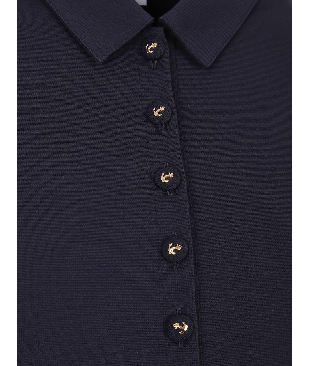 THOM BROWNE Темно-синяя вискозная футболка, фото 3