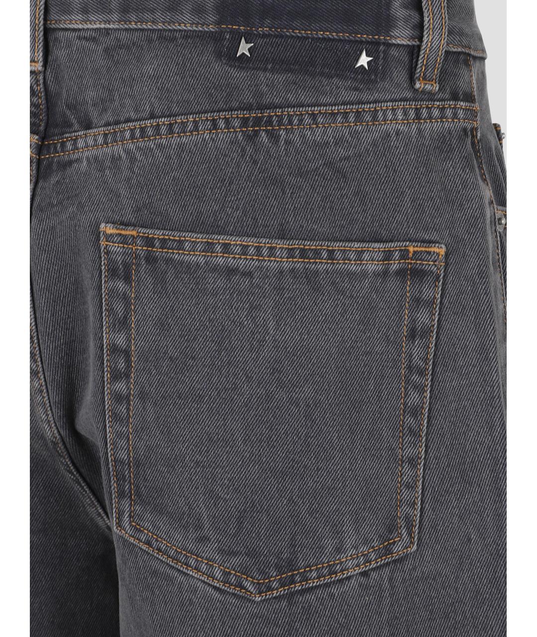 GOLDEN GOOSE DELUXE BRAND Серые хлопковые прямые джинсы, фото 3