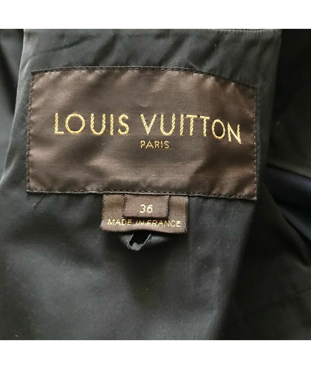 LOUIS VUITTON Темно-синее полиэстеровое пальто, фото 8